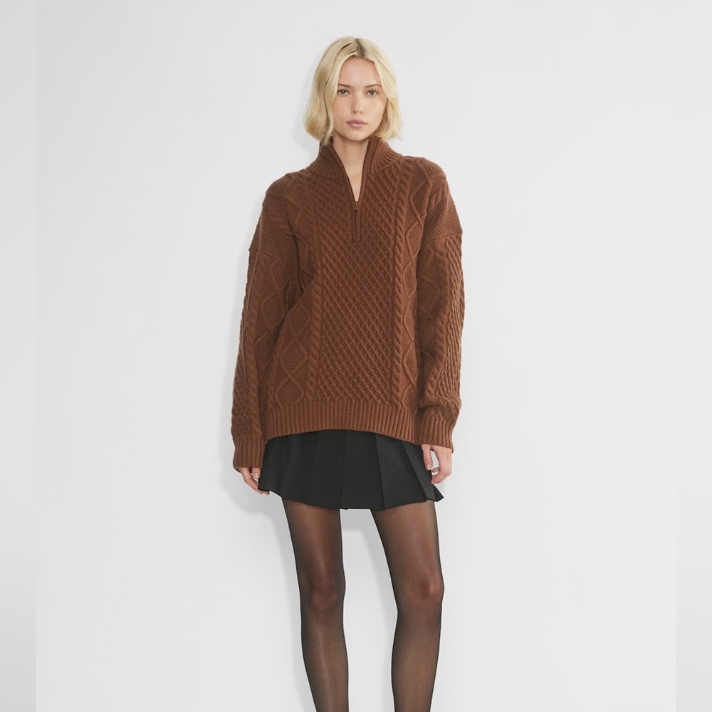 Aritzia Sunday Best Peggy Turtleneck ¼ Zip Sweater